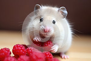 Healthy hamster treat: raspberry munching