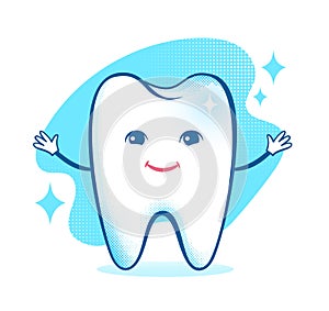 Healthy happy tooth character