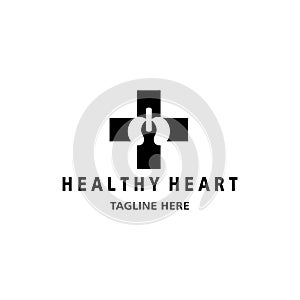 Healthy heart logo vector icon illustration
