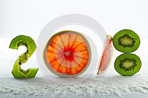 Healthy holidays food and diet. New year`s decisions about a healthy lifestyle.