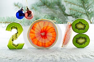 Healthy holidays food and diet. New year`s decisions about a healthy lifestyle.