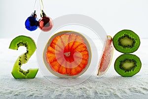 Healthy holidays food and diet. New year`s decisions about a healthy lifestyle.