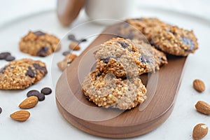 Healthy home made Almond chocolate chip vegan cookies