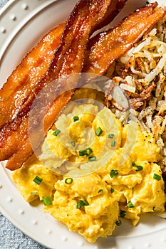 Healthy Homemade American Bacon Egg and Hashbrown Breakfast