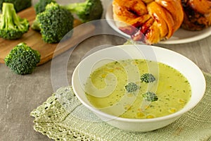 Healthy homemade broccoli soup made with fresh ingredients