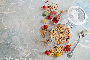 Healthy Homemade Oatmeal with Berries for Breakfast