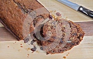 Healthy Homemade Zucchini Bread, Top View