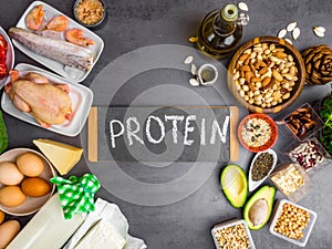 Healthy Ingredients for protein diet, foods natural protein source