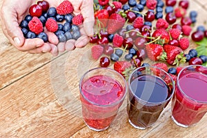 Healthy juice made with fresh, organic wild berries