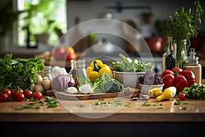healthy kitchen vegetables scene