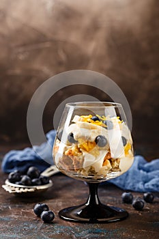 Healthy layered dessert trifle