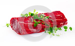 Healthy lean uncooked fillet steak