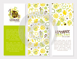 Healthy Lemonade Banner Template Original Design with Space for Text, Fresh Fruits and Refreshing Summer Drinks Poster