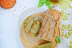 Healthy lentil quinoa and flax seed bread - Homemade Gluten Free Bread