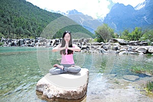 Healthy life, Asian Chinese Yoga woman