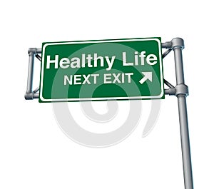 Healthy life Freeway Exit Sign highway street photo