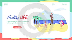 Healthy Life Horizontal Banner with Copy Space