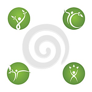 Healthy Life people Logo template vector icon.