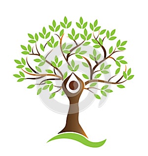Healthy life tree human symbol vector