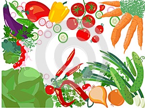 Healthy life, vector vegetables