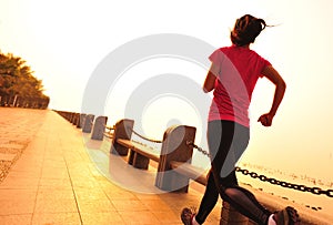 Healthy lifestyle asian woman running