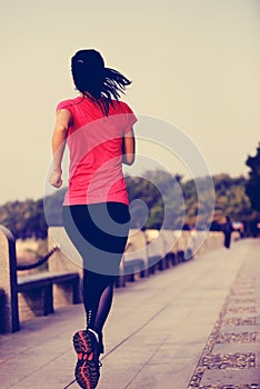 Healthy lifestyle asian woman running