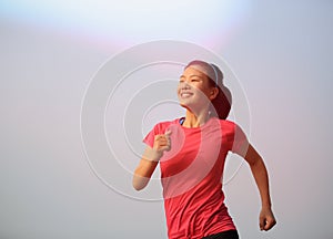 Healthy lifestyle asian woman running