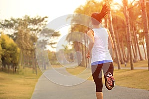 Healthy lifestyle asian woman running