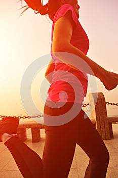 Healthy lifestyle asian woman running