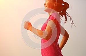 Healthy lifestyle asian woman running