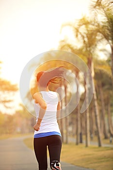 Healthy lifestyle asian woman running