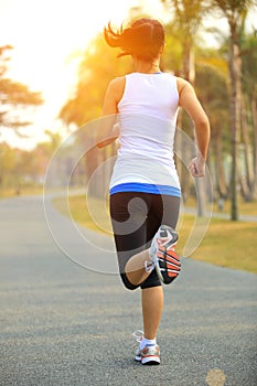 Healthy lifestyle asian woman running