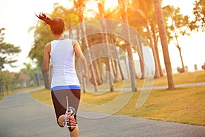 Healthy lifestyle asian woman running