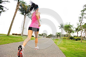 Healthy lifestyle asian woman running