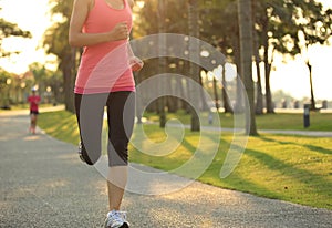 Healthy lifestyle asian woman running