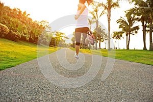 Healthy lifestyle asian woman running