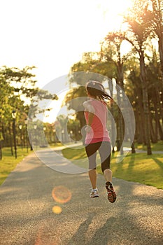 Healthy lifestyle asian woman running