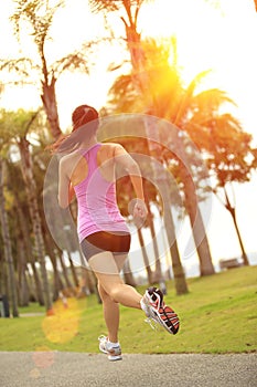 Healthy lifestyle asian woman running