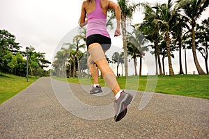 Healthy lifestyle asian woman running