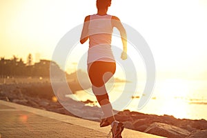 Healthy lifestyle asian woman running