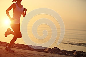 Healthy lifestyle asian woman running