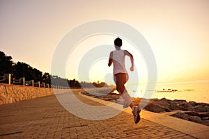 Healthy lifestyle asian woman running