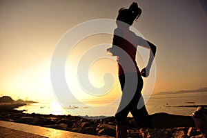 Healthy lifestyle asian woman running