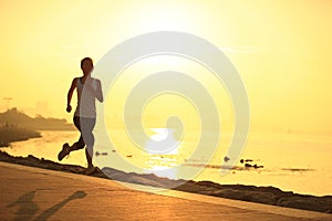 Healthy lifestyle asian woman running