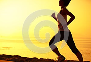 Healthy lifestyle asian woman running