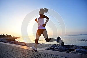 Healthy lifestyle asian woman running