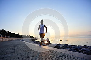 Healthy lifestyle asian woman running