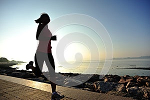 Healthy lifestyle asian woman running