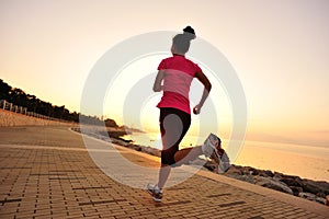 Healthy lifestyle asian woman running