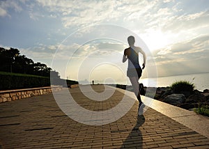 Healthy lifestyle asian woman running